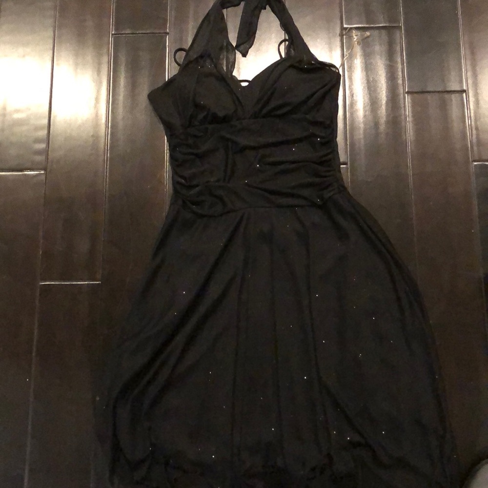 Black sparkly halter dress